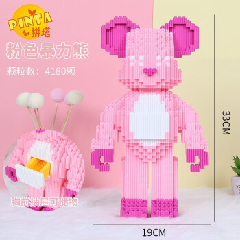 鑫哲xinz虎年礼物暴力熊系列积木拼装玩具拼图小颗粒儿童成人拼装玩具
