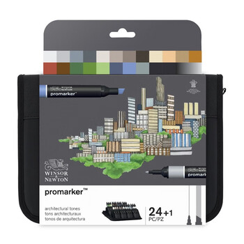 温莎牛顿【弗洛伊德同品牌】双头马克笔专业绘图马克笔建筑套24色