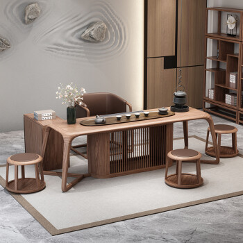 可匠新中式实木茶桌椅组合套装现代禅意泡茶桌功夫茶台创意简约茶室