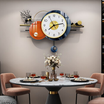 美世达北欧创意钟表挂钟客厅家用轻奢现代简约装饰挂墙餐厅网红时尚