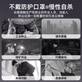 佳睦 KN95头戴式防尘口罩工业防尘50枚独立装透气打磨粉尘活性炭带阀
