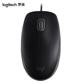 罗技（logitech）M110 有线鼠标(黑色) 快速响应灵敏的光学追踪技术 即插即用 有线连接灵巧连接