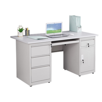 中伟(ZHONGWEI)自营钢制办公桌铁皮电脑桌职员桌财务桌员工桌带锁带抽屉 键盘款