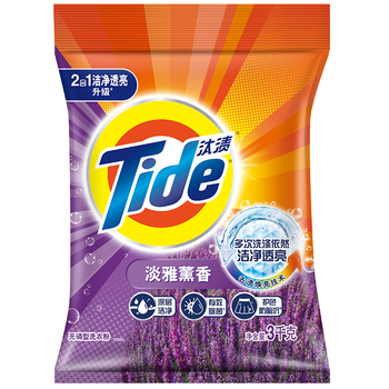 汰渍洁净透亮洗衣粉淡雅薰香6斤装 强效去渍 大袋批发非皂粉家庭装