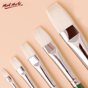 蒙玛特(Mont Marte)油画笔5支 平头画笔套装猪鬃丙烯颜料短扁峰2号6号10号16号24号画笔V SX-MCG0093-97速写素描