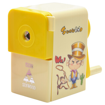 三木（SUNWOOD）卡通手摇削铅笔机/削笔机/削笔器/学生卷笔刀/转笔刀/铅笔刀 黄色 5138