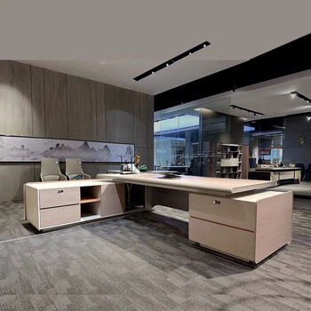 圣玛世家轻奢老板桌简约高端董事长办公室大气大班台经理总裁桌带灯 圣玛世家轻奢老板桌简约高端董事长办公室大气大班台经理总裁桌带灯