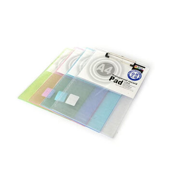 晨光（M&G）A4竖式透明款板夹写字板垫网格板试卷夹记事板颜色随机ADM94512单个装