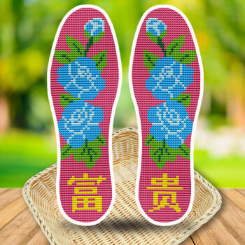 2022新款鞋垫十字绣带线鞋垫手工自做手工刺绣十字绣新款鞋垫半成品