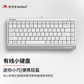 双飞燕（A4TECH）FK11 飞时代有线小键盘 薄膜办公打字用键盘笔记本外接台式电脑 86键便携USB接口 象牙白