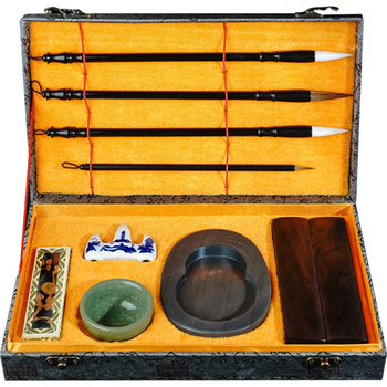 荣宝斋 文房四宝套装 毛笔墨纸砚全套 书法专用成人初学者入门 精品高档礼品礼盒 知书达理