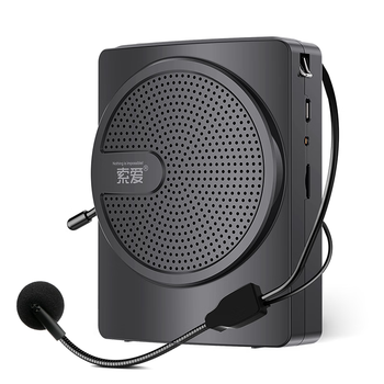 索爱（soaiy）S628B便携式蓝牙小蜜蜂扩音器教师专用麦克风户外导游导购插卡录音播放蓝牙音箱 睿智黑