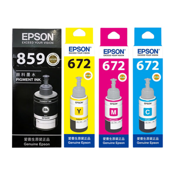 爱普生(EPSON) 黑色墨水(适用M105/M205/L605/L1455/L655) T859/672 黑彩墨水套装
