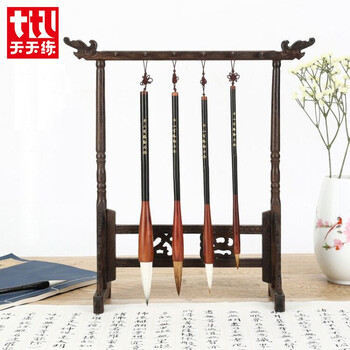 【全网低价，真便宜直播间】天天练(Tiantianlian)12针鸡翅木龙头笔挂 文房四宝古风摆件中式毛笔架 TN-0429