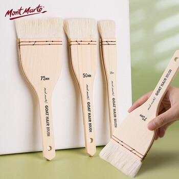 【全网低价】蒙玛特(Mont Marte)笔刷75mm 颜料刷排刷美术刷刷画画板刷水粉水彩丙烯油画绘画刷子 羊毛画笔涂料刷MSBS0003美术写生