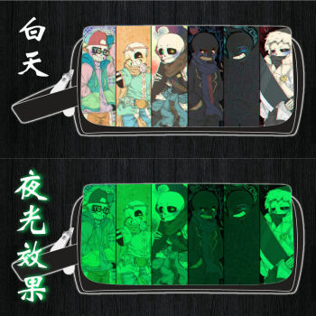 chara和sans污图情头,chara和sans污情头 传说之下学生笔袋sanschara大容量印花文具盒undertale周边传说之下