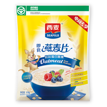 西麦 即食燕麦片618g 营养早餐代餐牛奶好搭档膳食纤维无额外添加蔗糖