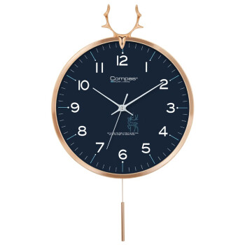 康巴丝(compas)挂钟欧式摆钟创意静音钟表客厅现代简约时钟 卧室北欧