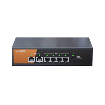 keepLINK KP-9000-6TP-MAC 6口百兆4口poe供电交换机双上联智能监控分线器企业级分离器/台