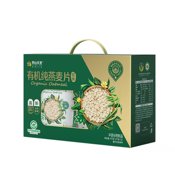 阴山优麦有机纯燕麦片2kg礼盒 年货礼盒送礼品 膳食纤维 高蛋白 零添加糖