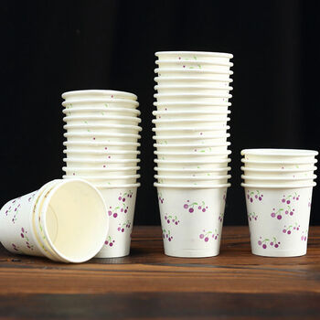 纸杯子100只小号试喝杯迷你品尝杯一口杯cc品尝杯50毫升樱桃色1750只