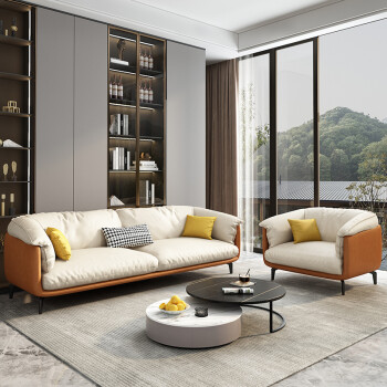 望雅阁北欧意式极简科技布艺沙发小户型现代简约简易直排三人位客厅