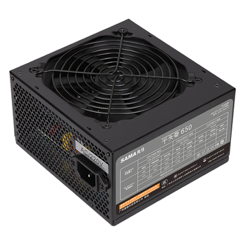先马（SAMA）平头哥650 额定500W 台式主机箱电脑电源 主动PFC/单路+12V/智能温控/12cm风扇/长线材/安全稳定