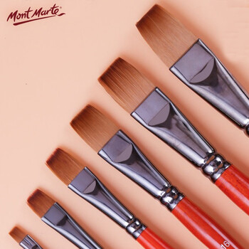 蒙玛特(MontMarte)尼龙画笔7支装美术画画笔水粉水彩丙烯油画颜料绘画笔套装尼龙绘画笔手绘排笔笔刷V