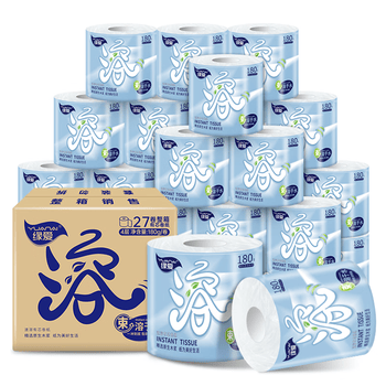 缘爱有芯卷纸 经典速溶 4层180克*27卷 酒店客房宾馆卫生纸厕纸 整箱