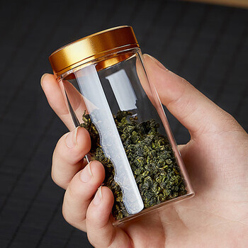 逸居客（YIJUKE）便携茶叶罐小号迷你茶罐玻璃密封存茶罐合金盖旅行外带茶盒
