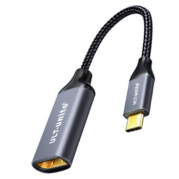 ULT-unite优籁特Type-c转DP母口转换器线手机高清转接头4K投屏170Hz雷电苹果笔记本电脑外接显示器编织0.2米