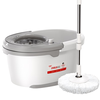 好媳妇旋转拖把38cm2个棉头液压杆旋风桶加大加厚免手洗懒人神器地拖