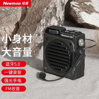 纽曼MS13小蜜蜂无线扩音器教师专用喇叭导游腰挂蓝牙音箱迷你便携式促销讲课教学喊话器大音量 黑色