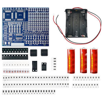 诺然 高级全贴片焊接练习板电子元器件DIY制作套件SMT散件TJ-56-516 套件+3节五号电池盒+电池