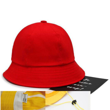 儿童渔夫帽幼儿园小学生小黄帽可爱小丸子帽春秋盆帽红色