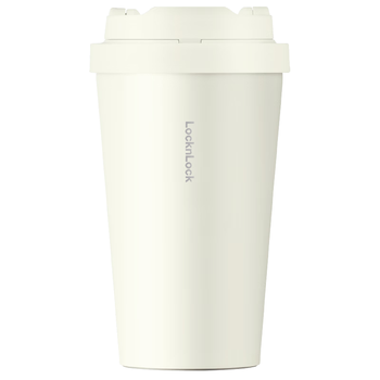 乐扣乐扣（LOCK&LOCK）遇见元气保温保冷咖啡杯弹跳盖男女颜值水杯LHC3271BEG白色400ML