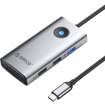 奥睿科（ORICO）Type-C扩展坞拓展HDMI转接头PD充电USB分线器适用苹果macbook电脑ipad转换器华为PW11-6P灰