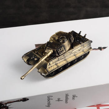 二战德国虎王重型坦克模型合金172全金属成品摆件古铜色