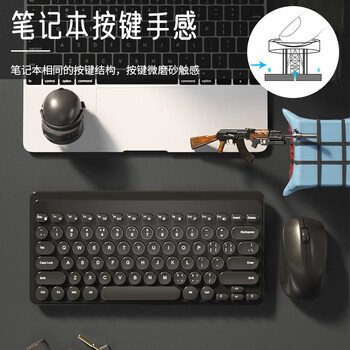 B.O.W航世 MK610 无线键盘鼠标套装 复古巧克力按键 笔记本电脑办公通用键鼠套装 黑色 B.O.W航世 MK610 无线键盘鼠标套装 复古巧克力按键 笔记本电脑办公通用键鼠套装 黑色