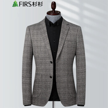 杉杉 (firs) 西服男 2021秋季格子西装男士简约商务正装上班婚礼宴会
