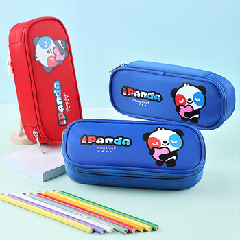 中华（Chung Hwa）熊猫系列笔袋大容量学生笔袋/多功能文具盒/红色单层铅笔收纳盒 六一儿童节礼物P2003-3