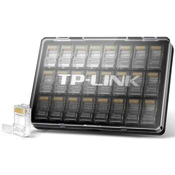 TP-LINK 网络水晶头 六类50u镀金二件套组合式非屏蔽电脑网线工程级RJ45网络线缆连接器24个/盒 TL-EH602-24