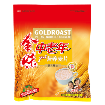 金味7+1中老年人强化钙铁484g（18袋+10袋糖包）燕麦片即食 送长辈
