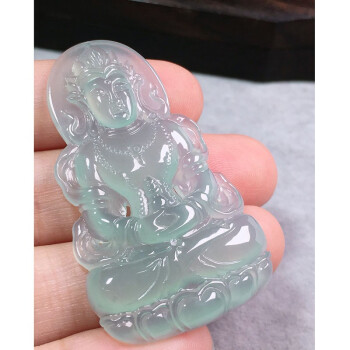 绿翠天成 翡翠冰种度母吊坠 冰种翡翠缅甸天然a货玉石项链送礼男女款