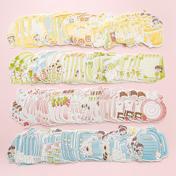 誉禾异形便签纸创意可爱卡通少女手帐拼贴背景记事本素材纸无粘性可书写DIY手账装饰100张 4232奇妙世界