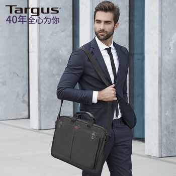 TARGUS泰格斯单肩电脑包14英寸商务轻便公文包手提包单斜挎包 黑 514