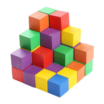 木制正方体立方体正方形积木块数学教具小学生小方块玩具木头方块25cm