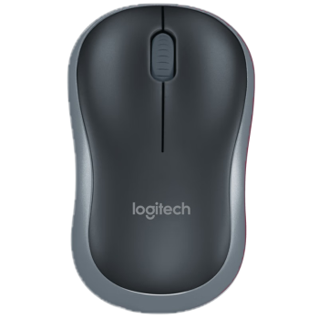 罗技（Logitech）M185鼠标 无线鼠标 办公鼠标 对称鼠标 黑色灰边 带无线2.4G接收器