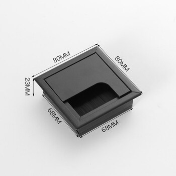 办公室穿线孔盖板写字桌走线盒铝合金方形电脑桌孔装饰盖桌面孔盖80