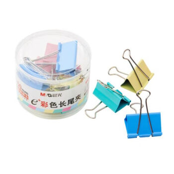 晨光(M&G)文具ABS92738  1号50mm  彩色长尾夹 大号金属票据夹 Eplus系列办公燕尾夹 12个/盒 5盒